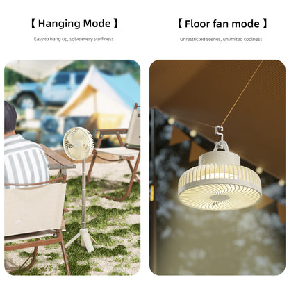 Vyvylabs D09 Multi-functional Camping Tripod Fan with LED & Hooks