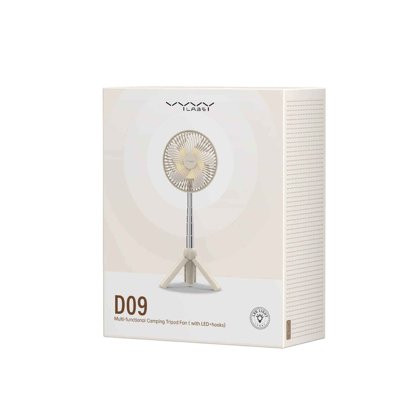 Vyvylabs D09 Multi-functional Camping Tripod Fan with LED & Hooks